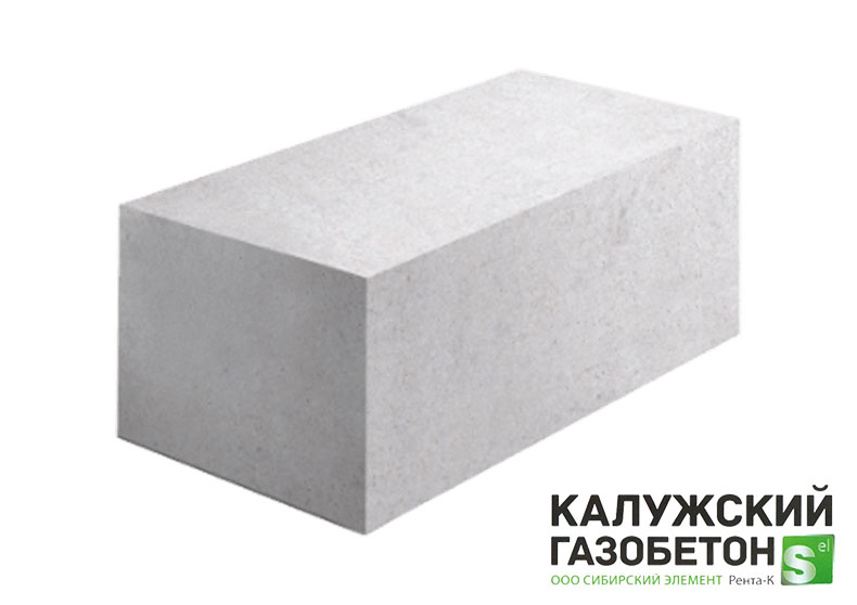 Газобетонный блок стеновой Калужский D500 625х250х250 B3.5